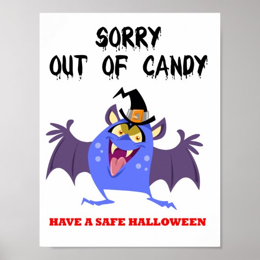 Poster Désolé pour Halloween Candy Blue Vampire Monster (Devant)