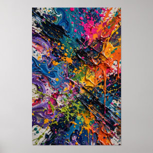 Poster Désordre de giclures de couleur Art abstrait