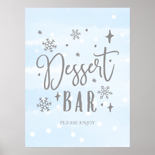 Poster Dessert Bar Baby shower d'hiver Sweets Panneau de (Devant)