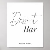 Poster Dessert Bar Baby shower noir blanc (Devant)