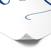 Poster Dessert Bar Mariage Connexion Navy Blue Calligraph (Coin)