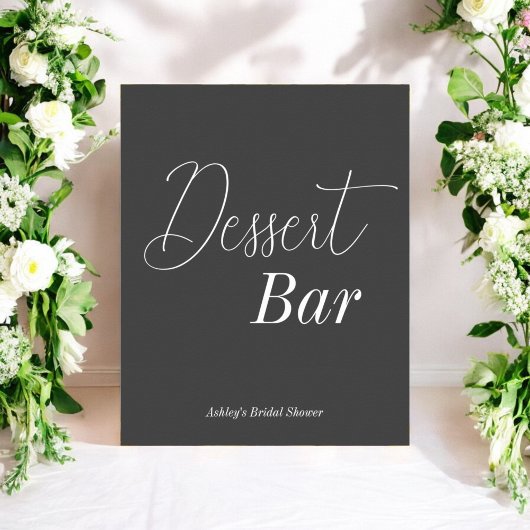 Poster Dessert Bar Mariage noir blanc