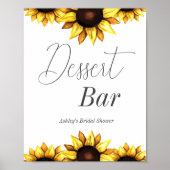 Poster Dessert Bar Sunflower Fête des mariées Mariage (Devant)
