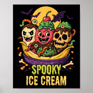 Poster Dessert de crème glacée éffrayante Halloween Desig
