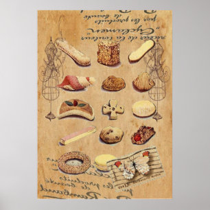 Poster dessert français de gâteau de biscuits de