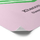 Poster Dessert Thaï/Snack Khanom Chan - Pastel Pink (Coin)