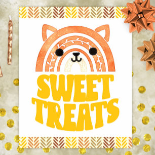 Poster Desserts d'anniversaire Renard Boho Woodland 8x10