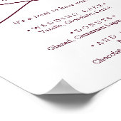 Poster Desserts de mariage au texte bourguignon romantiqu (Coin)