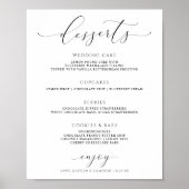 Poster Desserts mariages Menu Signe Élégant Script Luxe (Devant)