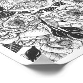 Poster Dessin à encre de buisson Zebra et rose (Coin)