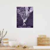 Poster dessin à encre noir et blanc (Cuisine)