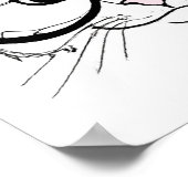 Poster Dessin à la main Chat portant des lunettes (Coin)