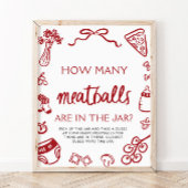 Poster Dessin À La Main Devant Combien De Boulettes De Vi