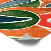 Poster dessin à la main fleur de marqueur conception ethn (Coin)