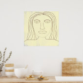 Poster dessin abstrait fille (Cuisine)