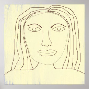 Poster dessin abstrait fille