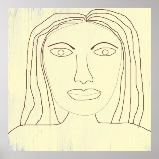Poster dessin abstrait fille (Devant)
