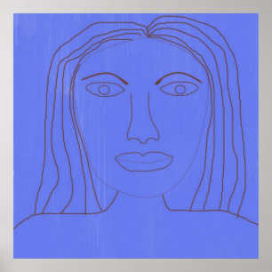 Poster dessin abstrait fille