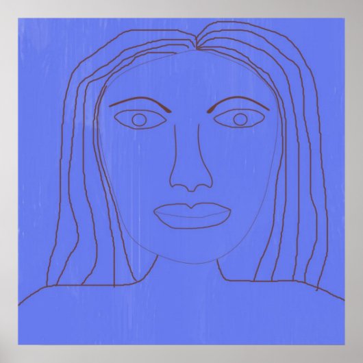 Poster dessin abstrait fille (Devant)