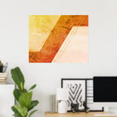 Poster Dessin abstrait sur marron+beige sur mur de style (Bureau à domicile)