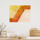 Poster Dessin abstrait sur marron+beige sur mur de style (Cuisine)