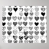 Poster Dessin adorable de Black Heart Scribble (Devant)