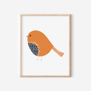 Poster Dessin Adorable d'un Canari à la Main