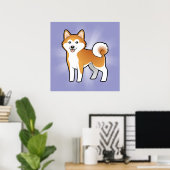 Poster Dessin Akita Inu / Shiba Inu (Bureau à domicile)