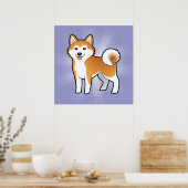Poster Dessin Akita Inu / Shiba Inu (Cuisine)