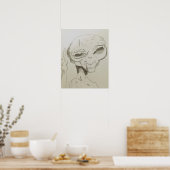 Poster Dessin Alien Paul (Cuisine)