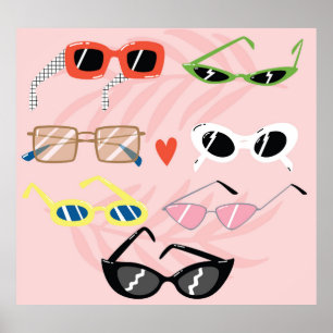 Poster Dessin amusant : Collection de lunettes de soleil 