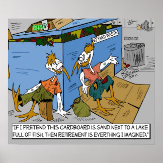 Poster Dessin amusant sur l'affiche de retraite