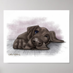 Poster Dessin animé adorable de Grand Danois