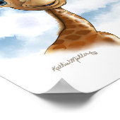 Poster Dessin animé de bébé girafe mignon (Coin)