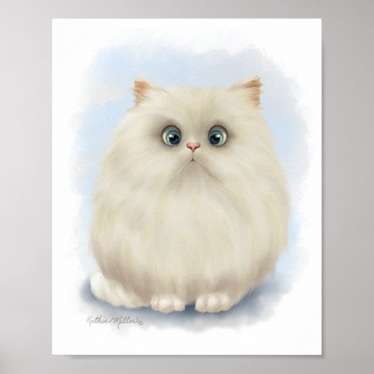 Poster Dessin animé de chat persan (Devant)