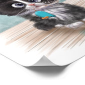 Poster Dessin animé de chaton smoking adorable (Coin)
