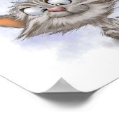 Poster Dessin animé de chaton tabby amusant (Coin)