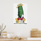 Poster Dessin animé de concombre avec message d'amour, dr (Cuisine)