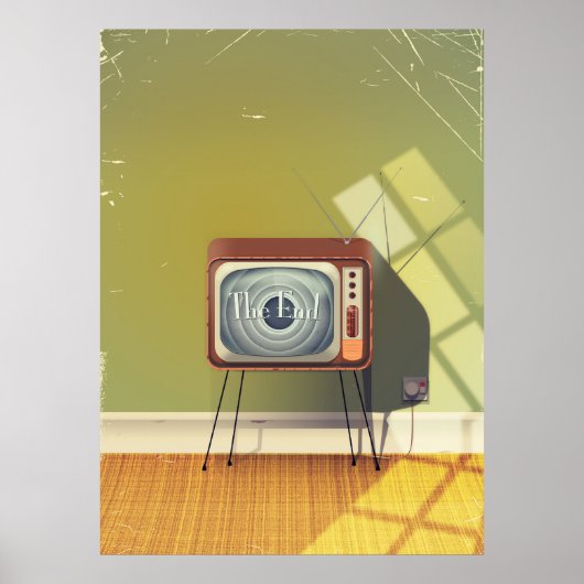Poster Dessin animé de la télévision vintage (Devant)