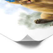 Poster Dessin animé de papillon et d'ours (Coin)