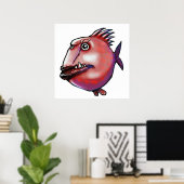 Poster dessin animé de poisson moche (Bureau à domicile)