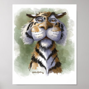 Poster Dessin animé de tigre contrarié