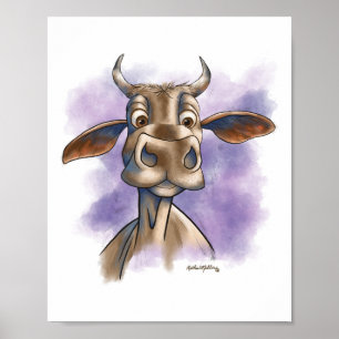 Poster Dessin animé de vache Brahman