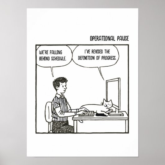 Poster Dessin animé d'entreprise humour de bureau Chat dr (Devant)