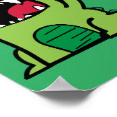 Poster dessin animé dino dinosaure vert (Coin)