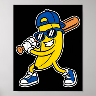 Poster Dessin animé drôle de banane pour enfants et jeune