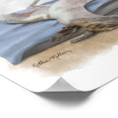 Poster Dessin animé drôle de lévrier gris endormi (Coin)