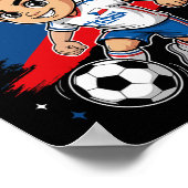 Poster Dessin Animé Enfant Tchèque Drapeau République Tch (Coin)