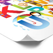Poster dessin animé fou alphabet encadré (Coin)