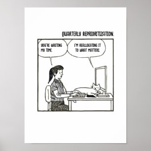 Poster Dessin animé humoristique sur le travail de bureau